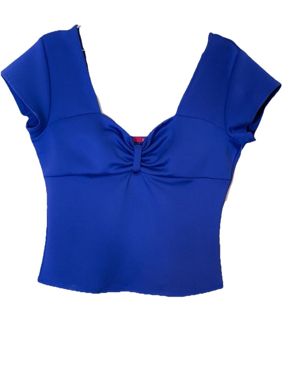 NWT US 6 Small Medium   Women Blue Push Up Top Bongo Underarms 38”